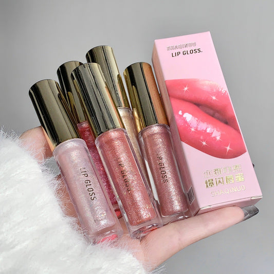 Conjunto de 5 batons vermelhos brilhantes